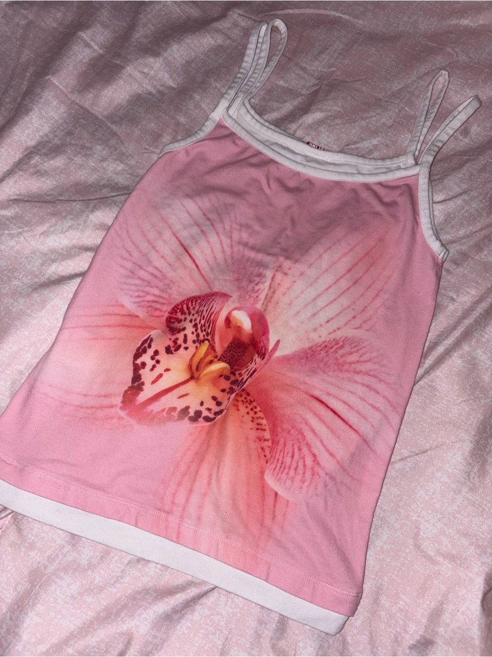 Pink Orchid Print Camisole Tank Top